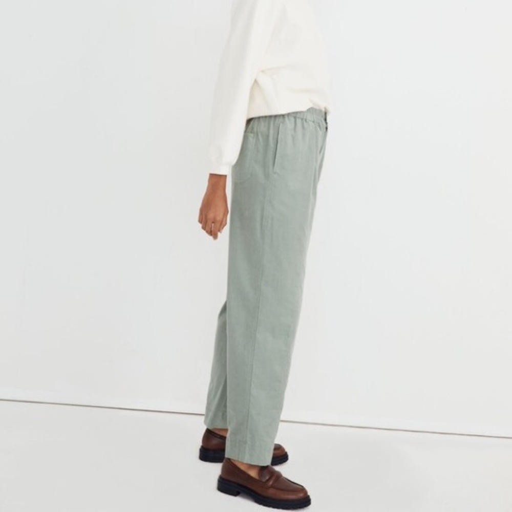 NWT Madewell Corduroy Pull-On Tapered Pants in Frosted Sage size Small - Picture 6 of 15